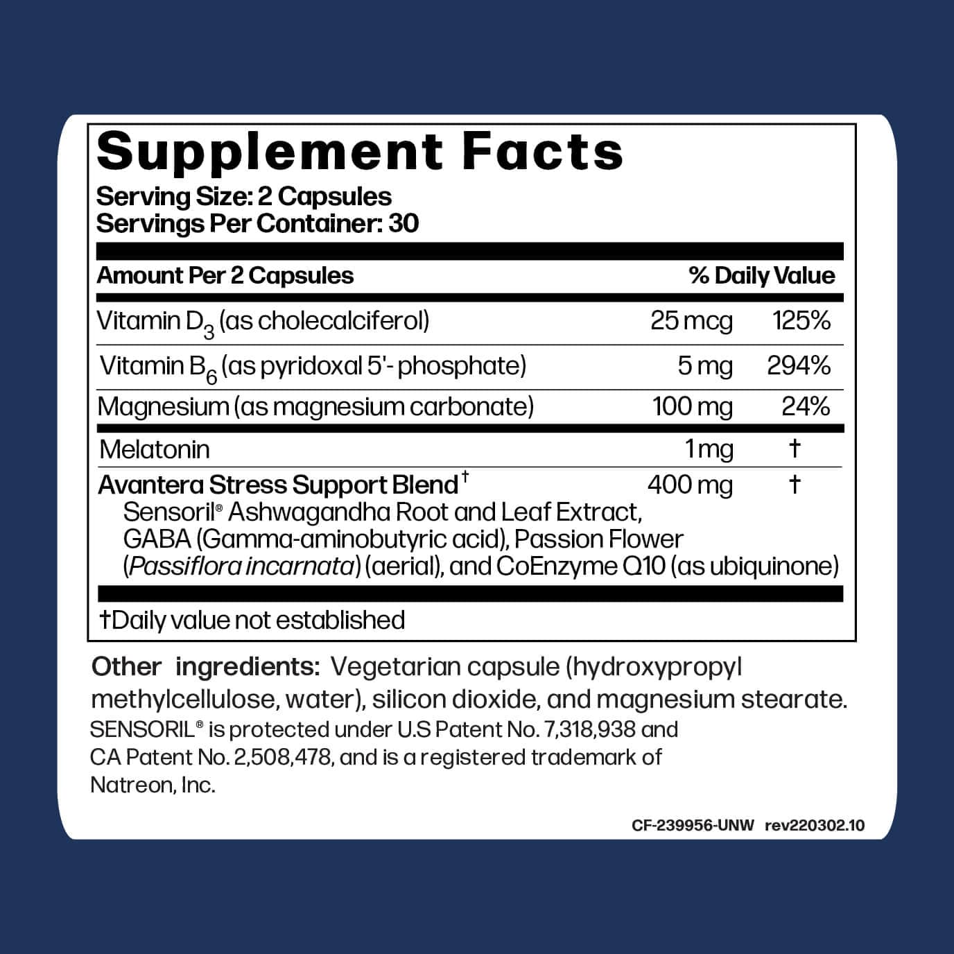 Avantera Wellness Supplements unwind FB Shop