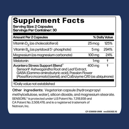 Avantera Wellness Supplements unwind FB Shop